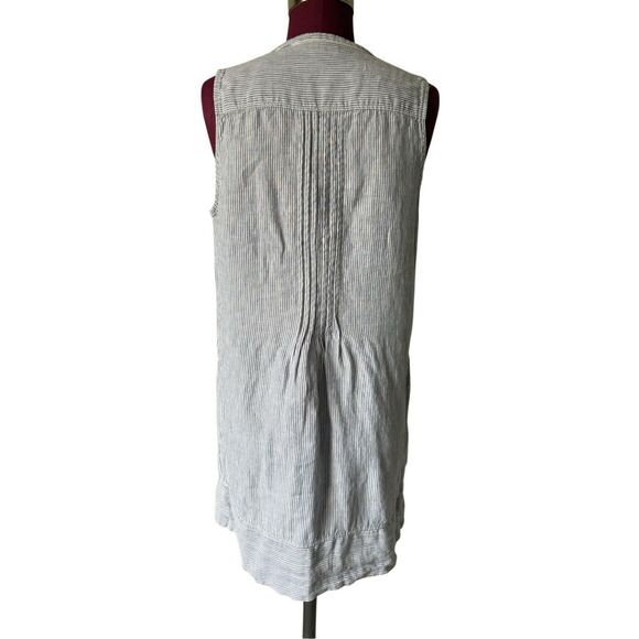 Faherty Aisha Mini Dress size M Linen Sleeveless Blue Striped - Picture 4 of 10